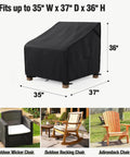 Outdoor Chair Covers Waterproof Built To Last Heavy Duty UV Resistant For Rocking Adirondack And Wicker Chairs Up To 35W X 37D X 36H Inches Two Pack With Air Vents And Handles For Easy Fit And All Weather Protection