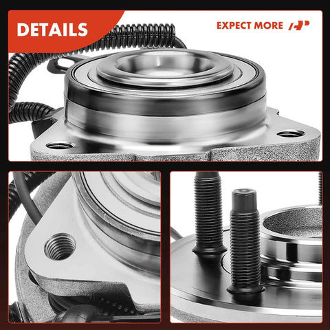Front Wheel Bearing And Hub Assembly 5-Lug Fit For Ford Explorer 2006-2010, Explorer Sport Trac 2007-2010, close-up view
