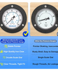 Comparison of Beefy 0 to 160 PSI Dry Pressure Gauge With Front Flange Panel Mount and other dry pressure gauges.