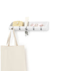 Cubby Entryway Organizer With Mail, Phone, And Wallet Compartment Plus Five Flip Up Hooks For Keys And Small Accessories, White Keeps Everyday Essentials Within Reach And Tidy, wall-mounted with items