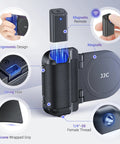 Magnetic Phone Grip Camera Handle With Wireless Shutter Remote For iPhone Android Smartphones MagSafe Compatible Bluetooth Bracket shown with features