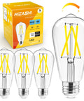 Dimmable Vintage Edison LED Bulbs For E26 Base No Flicker 60W Equivalent 4000K Cool White 700 Lumens 6W 95 Plus CRI ST58 ST19 UL