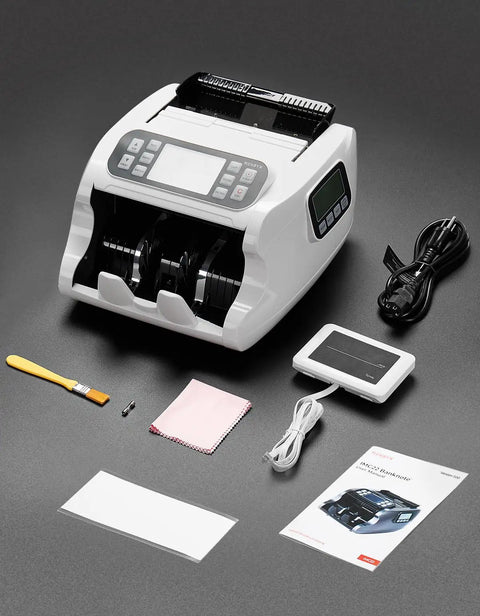 IMC22 Money Counter Machine For Mixed Denominations And Multi Currency, Dual Display Currency Counterfeit Detection With CIS UV IR MG