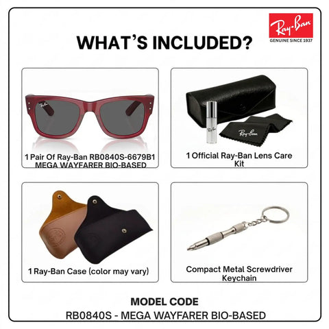 RB0840S Square Non Polarized Sunnies For Men And Women With Dark Grey Lenses Includes Official Eyewear Kit Modern Edge Frame