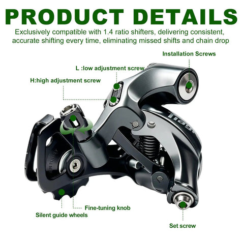 Beefy 10 Speed Rear Derailleur RD-4700-SS Direct Mount For Mountain, Road, Trail, Folding And Commuter Bikes mechanism details