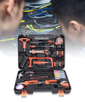 45 Piece Pro Grade Home Repair Tool Kit With Storage Case For DIY Projects And Home Handyman Use displayed open on table
