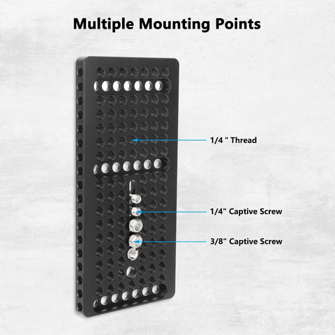 Built Different Multipurpose Aluminum Camera Cheese Plate With 1/4 And 3/8 Thread Adapter for versatile mounting points.