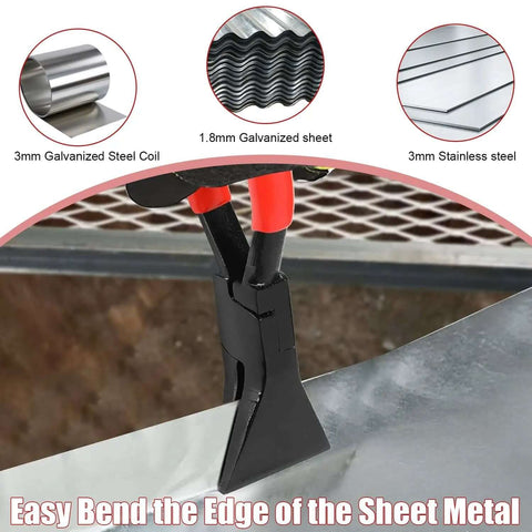 Three Piece Sheet Metal Bending Pliers Set With Straight 45 Degree And 90 Degree Jaws For Bending And Flattening on metal sheet