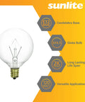 Clear G16 5 Globe Light Bulb 25W 120V Dimmable E12 Candelabra Base For Chandeliers Vanity Mirrors Wall Sconces Sign Displays 180 Lumens