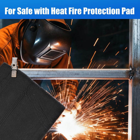 Welding scene with 2Pack 10mm Thick Fireproof Welding Blanket 12x12 Inches Carbon Felt Shield protecting from sparks
