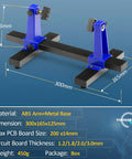 360 Degree Rotating Soldering Clamp Holder for PCB and Circuit Boards with metal base and ABS arms, dimensions 300x165x125mm