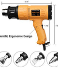 Beast 1800W Hot Air Heat Gun With Dual Temp Modes, shown with ergonomic design and four nozzles for crafts and paint stripping.