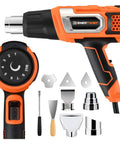 Hot Air Gun With 9 Temp Dial And 3 Fan Speeds, A Versatile Heat Tool With attachments, ideal for DIY and repair projects