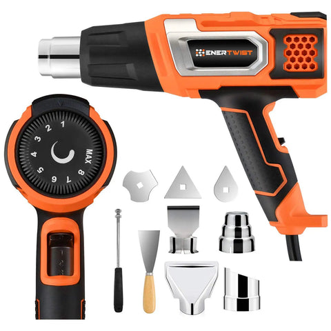 Hot Air Gun With 9 Temp Dial And 3 Fan Speeds, A Versatile Heat Tool With attachments, ideal for DIY and repair projects