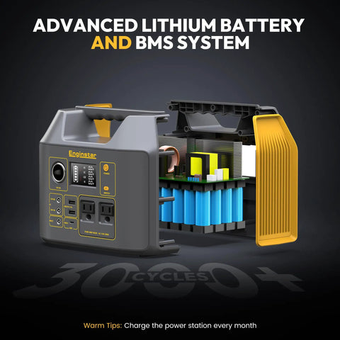 Portable Power Station With 300W Solar Generator And Two 110V Pure Sine Wave Outlets 296Wh Pack And 80000mAh Capacity for camping