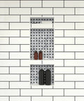 Triple Shower Niche Organizer In Black With Three Shelves Recessed Tileable Surface Ready To Tile 16 Inch Width 40 Inch Height 4 Inch Depth