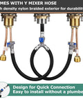 Quick connect supply lines for Two Handle Widespread Bathroom Faucet In Brushed Nickel With Metal Pop Up Drain, cUPC Certified.