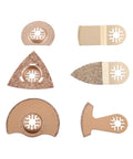 Carbide Oscillating Tool Blade Set Six Pcs With Universal Shank Flush Cut Blades For Tile Grout Ceramic Wood Concrete Drywall Masonry