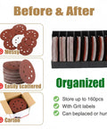 8 Pack Sandpaper Storage Organizer Boxes For 5 Inch Sanding Discs, Tool Storage Set With Grit Labels, Modular Rack Black