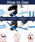 How to use No Sweat Heavy Duty Heat Shrink Wire Connector Assortment Kit: crimping, heating, and cooling steps shown.