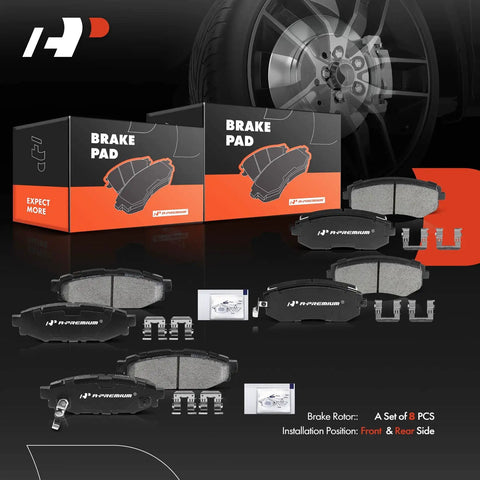 Front And Rear Ceramic Brake Pads Set For Subaru Forester 2009 2013 2.5L Impreza 2008 2011 2013 Legacy Outback 2005 2013 Includes Hardware 8 Pack