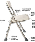 One-Piece Shower Chair With Back Adjustable Bath Chair For Seniors And Disabled Non-Slip White Supports Up To 330 Lbs Easy Tool-Free Assembly Durable Stainless Steel, featuring labeled parts