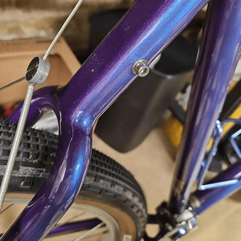 10 Pack M5 Bike Water Bottle Cage Bolts Screws Set Hex Head Stainless Steel Inner Rack Mount on purple bike frame