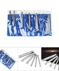Premium Tap Extractor Set Makes Removing Stripped Or Broken Screw Heads A Total Breeze With This High Speed Steel Kit Perfect For Home Repair Jobs Involving Industrial Bolts And Tough Metal Fasteners That Just Won't Budge. HSS screw extractor set in blue pouch, multiple sizes