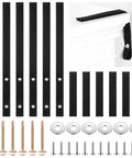 Heavy Duty Anti Tip Furniture Straps 6 Pack Rock Solid Wall Anchor Brackets with screws and nylon straps laid out for installation.