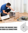 100pcs Heavy Duty Steel Angle Brackets L Shape Right Angles For Shelves And Furniture Reinforcement DIY Home Office Fix Cold Rolled Iron Hardware Fittings Built To Last with man assembling furniture and tool set visible