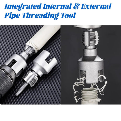 Versatile Pipe Threading Tool For PVC And Plastic Pipes One Half Inch And Three Quarter Inch Rethreader with external threading view