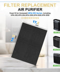 Image of Six Pack Cut To Fit Activated Carbon Filters For Honeywell HPA Series Air Purifiers with size dimensions shown.