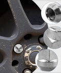 Heavy Duty Wheel Hub Flange Bolts Nuts For ATV And Go Kart, durable fasteners on wheel, showing details of stainless steel nuts