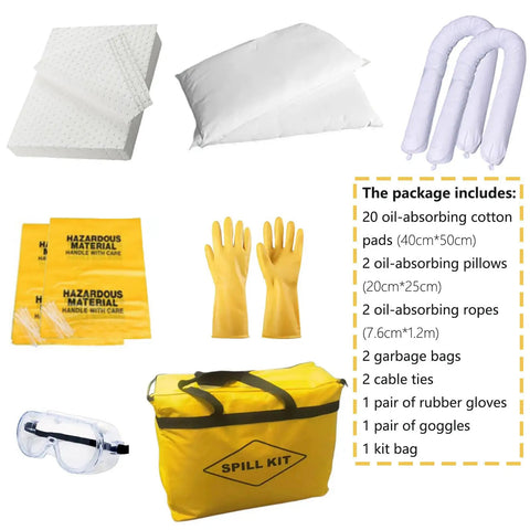 Portable 30 Liter Oil Spill Response Kit With Heavy Duty Absorbent Pads And Socks Handles Grease And Fuel Spills Fast Easy Storage Design Shop Top Solution And Garage Safety Staple