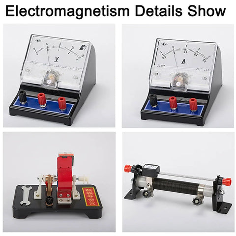 Solid Gear 86 Piece High School Physics Lab Kit Bundle For Optics Electromagnetism Mechanics And Thermal Science Exploration With Pressure Gauge And Electromagnet Experimenter Tools, electromagnet components and gauges.