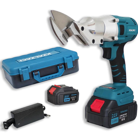 Cordless Metal Sheet Shears Electric Scissors With 360 Degree Swivel Head Battery Powered Sheet Metal Cutter and accessories.