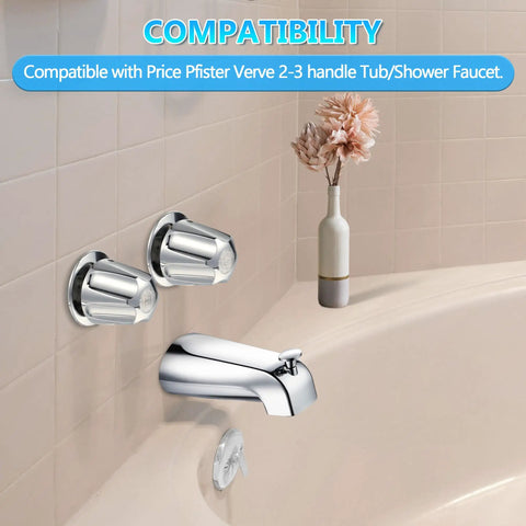 Shower Knob Replacement Set With Hot And Cold Handles For Price Pfister Verve Tub Shower Includes 2 Chrome Faucet Knobs