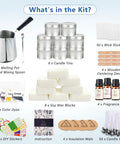 Beginner Friendly Candle Making Kit for Adults With Soy Wax 480g Wax Melter Fragrance Oils Dyes Wicks Tins Stickers and More overview
