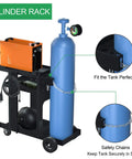 3 Tier Rolling Welding Cart For Mig Tig Arc Plasma Cutter Machines with cylinder rack and safety chains