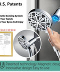 Magnetic Docking High Pressure Handheld Shower Head With Hard Water Filter, Rain Style Filtered Spray, 5 Inch Panel, 72 Inch Hose