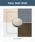 Satin Nickel Cabinet Knobs 10 Pack Round Mushroom Design For Kitchen Cabinets Dresser Drawers Closet Furniture displayed with color palettes.