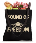 Sound Of Freedom Pilot Outfit Tee For Aviation Junkies And Airshow Fans Airplane Design Shirt Black tote with groceries