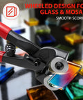2 Piece Glass Tile Nippers Set With Dual Purpose Tile And Mosaic Cutter Tools, Wheeled Glass Cutter and tiles