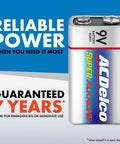 Top Shelf 9V Alkaline Batteries 8 Pack Packed With Serious Long Lasting Juice For Home Gear And Office Gadgets Tossed In A Nifty Reclosable Bag With Seven Year Shelf Life battery showcasing reliable power guarantee for extended use.