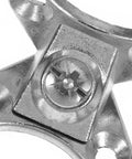 Close-up of Butterfly Corner Brace Brackets 12 Pack Zinc Alloy Silver Shelf Brackets with visible screw for easy install