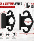Unshakeable Heavy Duty Steel Wall Mount Anchors For Resistance Bands And Intense Daily Grinds Secure One Piece Build Keeps Your Home Gym Setup Grounded Through Every Pull And Stretch Routine Black size and material details 4mm thick steel