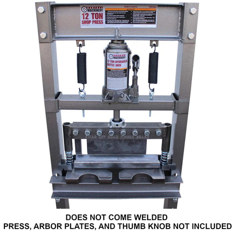 Badass Finger Brake Kit Designed For 12 Ton Hydraulic Press Featuring Adjustable Back And Side Stops For Precision DIY Fabrication Machined From 4140 Steel USA Shop
