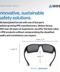 Dorado Anti Fog Safety Glasses With Lightweight Design, Impact And Scratch Resistant Lenses, UV Blocking Sunglasses For Hunting, Smoke Crystal Black dimensions.