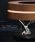 Modern maple wood bedside smart lamp shade with Bluetooth speaker fast wireless Qi charger touch dimmer dimmable LED nightlight