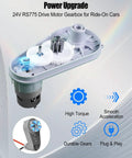 2Pcs 24V RS775 High Speed Motor Gearbox for Kids Ride On Cars with durable metal gears and high torque visible